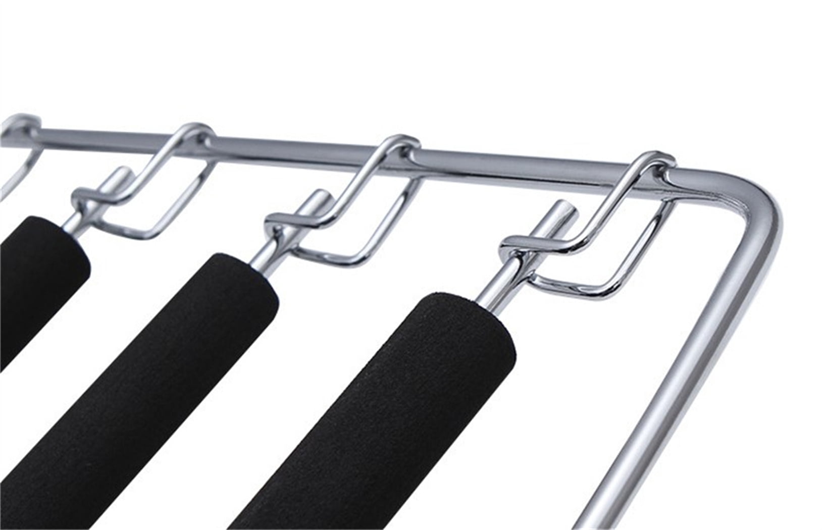 Black Pants Hangers Non Slip - Happon 2 Pack Space Saving Hanger 5-Layer Swing Arm Pants Hanger Metal Space Saver Hangers for Pants Jeans Scarf Trouser Tie Towel Clothes