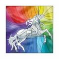 thumbnail image 1 of Unicorn Decorative Satin Napkins Set of 4, Stained Glass Themed Mosaic Graphic of Magic Horse on Rainbow Colors Tile Art, Square Fabric Party & Dinner Napkin, 18", Multicolor, by Ambesonne, 1 of 2