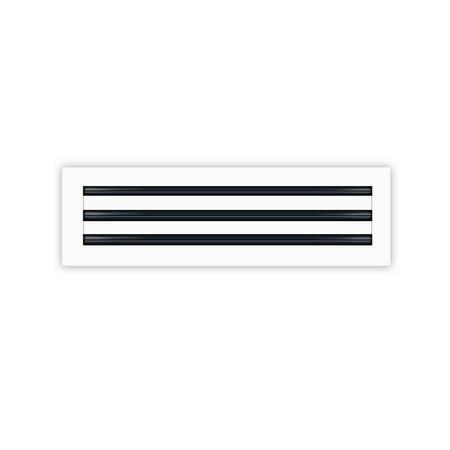 

20x6 Modern AC Vent Cover - Decorative White Air Vent - Standard Linear Slot Diffuser - Register Grille for Ceiling Walls & Floors - Texas Buildmart