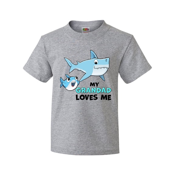 Inktastic My Grandad Loves Me with Cute Sharks Youth T-Shirt