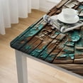 thumbnail image 4 of HAOXIT , Old Wooden Boards Non-Fading Table Covers Kitchen Dinning Tabletop Decoration, Washable Table Cloth for Outdoor and Indoor Use 60''x60'', 4 of 7