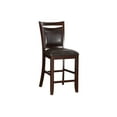 thumbnail image 1 of Brown Finish Set of 2 Dning Chairs Counter Height Chair Kitchen Dining Room Furniture Anacardium Wood Faux Leather Cushion Seat, 1 of 4