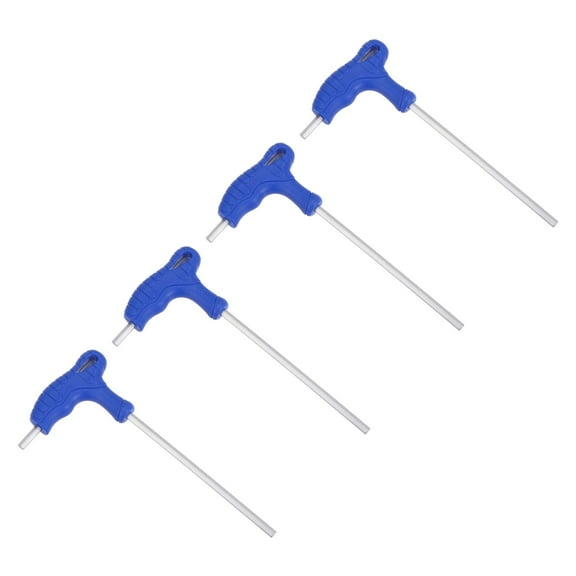 Uxcell 4pcs 4mm Hex Key T-Handle Dual End Wrench Spanner, Metric CR-V Steel