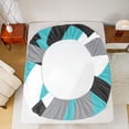 thumbnail image 5 of Manfei Modern Geometric Bed Sheets,Stripe Lines Pattern King Sheets,Gray Black Blue Sheet Set For Girl Boys,Super Cozy Room Decor,4 Pieces, 5 of 7