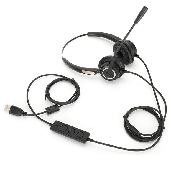 Écouteurs, Casque d'Ordinateur Durable, Casque, avec Câble d'Écouteurs en Spirale, Casque de Service, Clavardage Clair Conçu pour le Bureau, pour Ordinateur, pour Clavardage en Ligne,