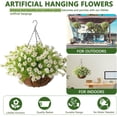 thumbnail image 2 of Artificial Hanging Flowers for Outdoors Spring Decoration,Faux Silk Chrysanthemum,Hanging Planters in inch Coconut Lining Basket for Home Outside Porch Decor(White), 2 of 5