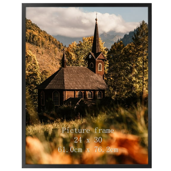 24x30 Picture Frame for Wall Mounted Display Vertically or Horizontally, Black Photo Poster Frame for Bedroom Living Room Office