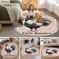thumbnail image 5 of Early Rooster Round Area Rug 7Ft Washable Circle Rugs for Dorm Laundry Room, Pink Spring Farmhouse Leaves Burlap Non-Slip Carpet Floor Mats Indoor Outdoor Carpet Runner Aesthetic Home Decor, 5 of 8