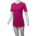 thumbnail image 5 of A2Y Women's Basic Solid Premium Cotton Short Sleeve Crew Neck T Shirt Tee Tops Magenta 2XL, 5 of 6