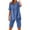 Blue, variant on Feancey Linen 2 Piece Sets for Women Summer Casual Short Sleeve Shirts Matching Bermuda Shorts Lounge Set 2025 Trendy Vacation Beach OutfitsBlue L