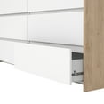 thumbnail image 6 of Tvilum Next 6 Drawer Double Dresser for Adults, Jackson Hickory/White High Gloss, 6 of 10