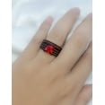 thumbnail image 7 of Matching Ring Couple Rings Black Gold Plated 1.5CT Red CZ Women Wedding Ring Sets Female Ring, 7 of 7