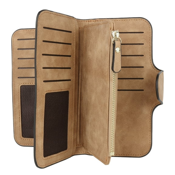 Egoelife Women Wallet Soft PU Leather Trifold Purse Large Capacity Credit Card Holder Zipper Coin Pocket Clutch with ID Window