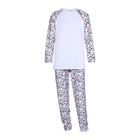 

women Christmas pajamas for family matching outfits son daughter sets soft White Matching Family Sets Christmas Casual Printed Top With Bottom Outfits Home Wear