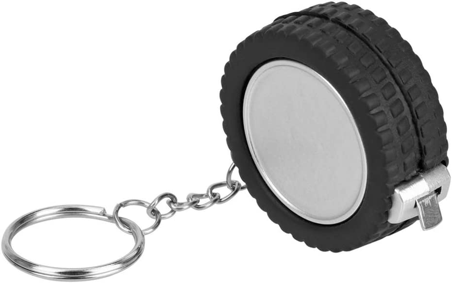 1m Tire Shape Centimeter Feet Scale Retractable Tape Measure Keychain