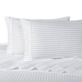 thumbnail image 1 of 100 % Coton, Set de Draps à Rayures Satinées, 4pc Grand Waterbed-Sheets, 1 of 2