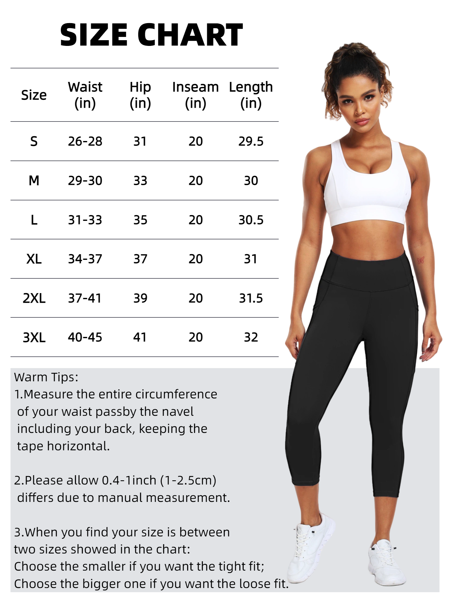 Neleus Women's High Waist Capri Yoga Leggings, Black photo 4