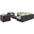 thumbnail image 2 of Modway Convene 8 Piece Outdoor Patio Sectional Set in Espresso Beige, 2 of 8