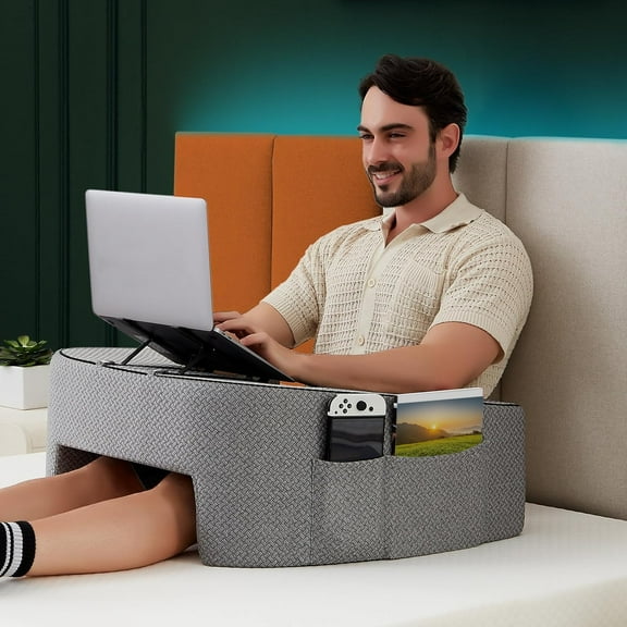 [Soft Reading Pillow] Extra Large Soft Foam Reading Pillow For Lap | Arm Rest Pillow For Adult, Reading Pillow/Gaming Pillow/Working Bed Desk, For Sitting In Bed, Floor, Sofa, Large Size