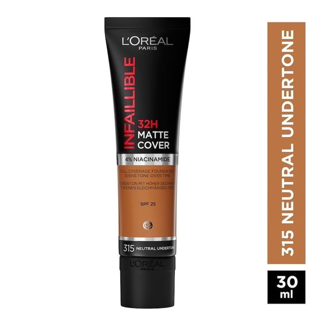 Base de maquillaje líquido L'Oréal Infallible 32h matte cover 315 neutral undertone 30 ml