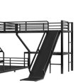 thumbnail image 6 of L-Shaped Twin XL over Queen Bunk Bed Frame with Twin Size Loft Bed Frame and Charging Station, Metal Triple Bunk Bed with Desk and Slide for Bedroom, Apartment, Mattress Not Included, Black, 6 of 9
