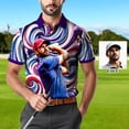 thumbnail image 2 of HOMYGIFTS Men’s Golf Polo Shirt – Custom Golfer Art Design with Colorful Mosaic Pattern, 2 of 14