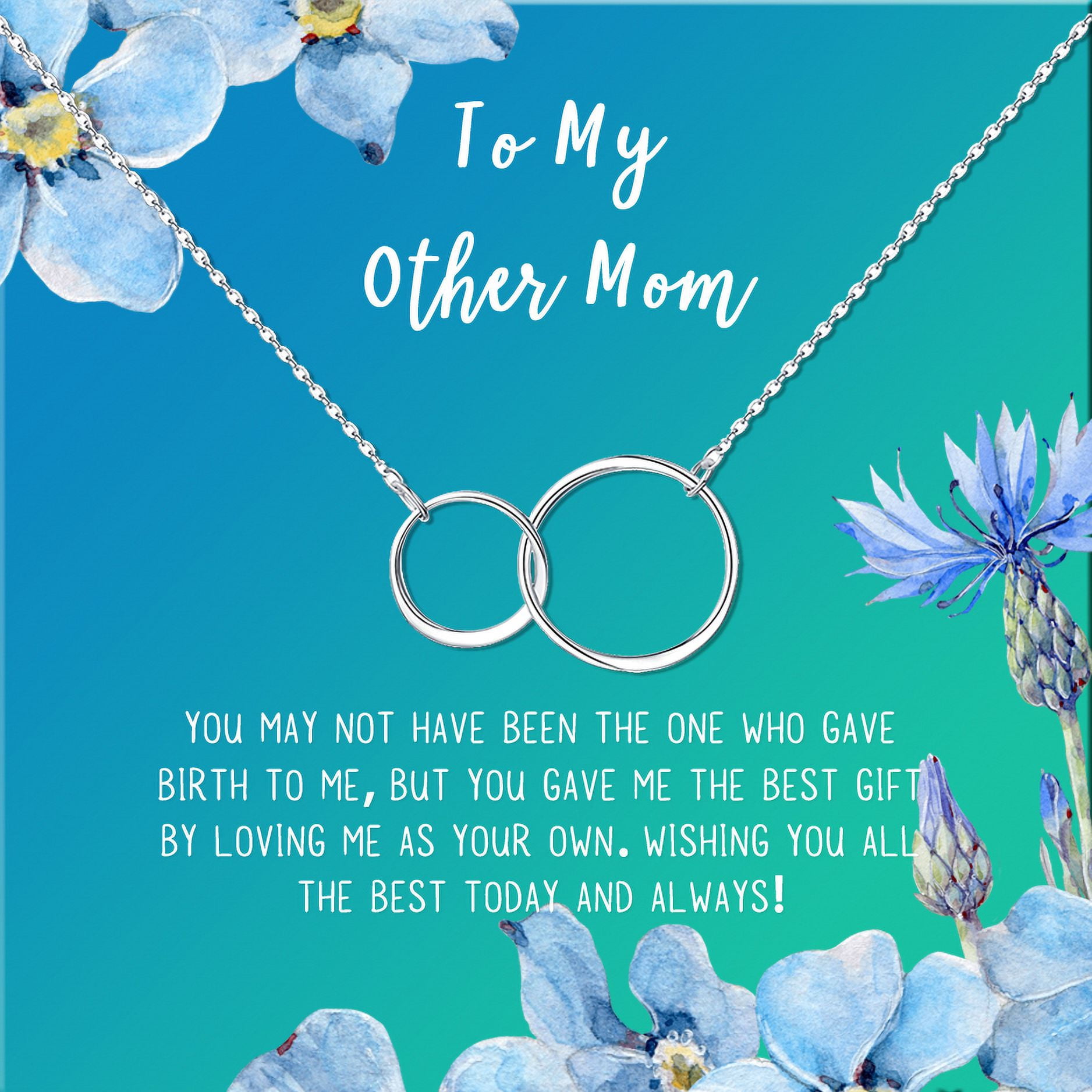To My Other Mother Card and Necklace Gift, Mother's Day Gift for Step Mom, Jewelry and Card, Gift for Mom, Pendant Necklace with Card, Gift Set for Mom [Silver Infinity Ring, 18" Chain]