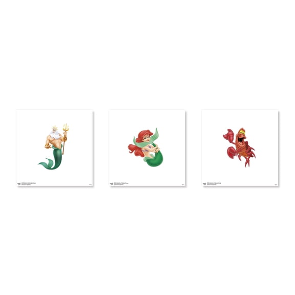 Gallery Pops Disney The Little Mermaid - Atlantica Wall Art Bundle (3-Pack), Unframed Version, 12" x 12"