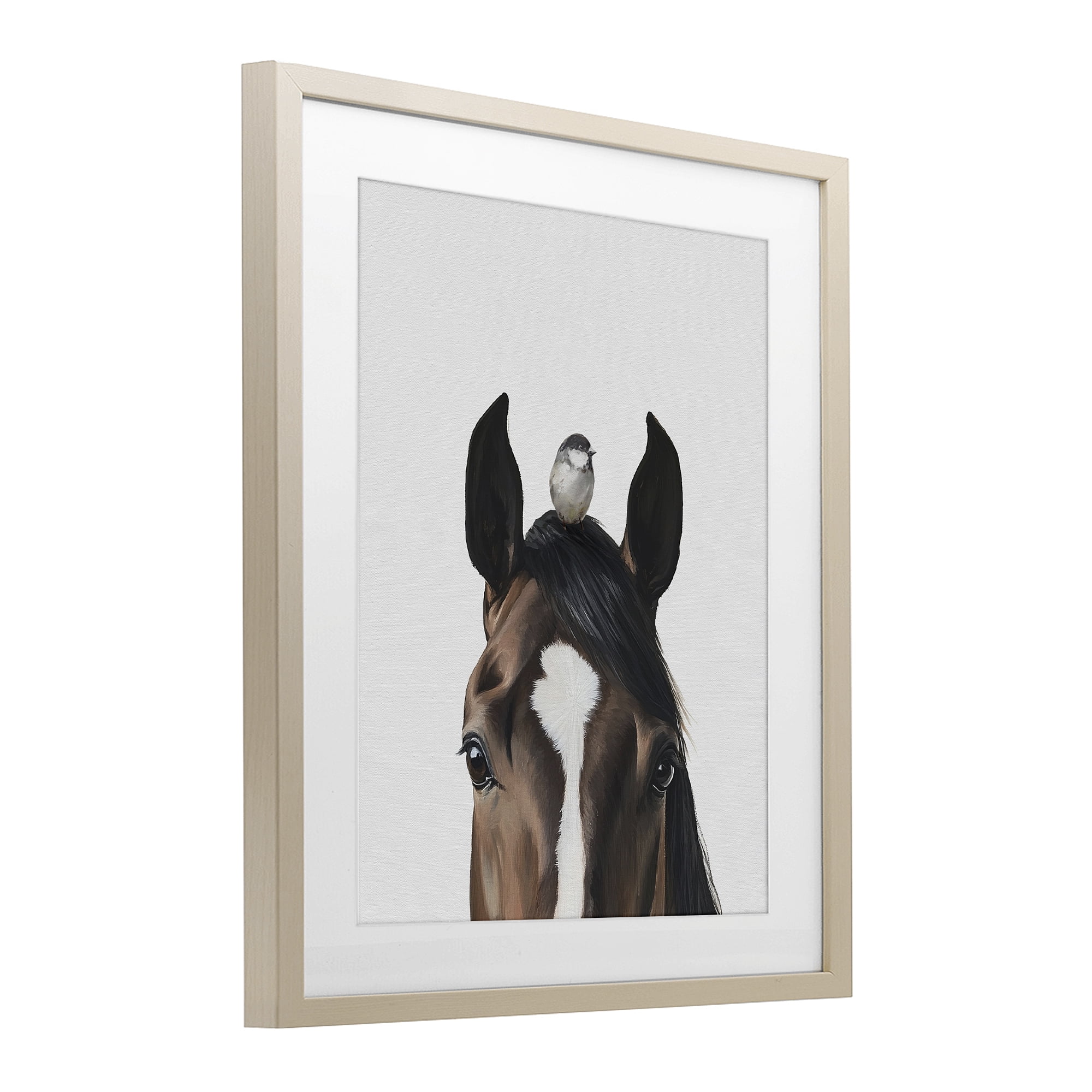 Stupell Industries Quiet Companion Horse & Bird Birch Framed Print Under Glass, design by Svetlana Aleynikova