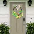 thumbnail image 5 of JEWELO Easter Colorful Confetti Wreath Artificial Hanging Spring Wreath with Bow for Front Door Home Window Wall Indoor Outdoor Decoration (Green), 5 of 10