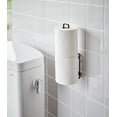 thumbnail image 4 of Yamazaki Home Traceless Adhesive Toilet Paper Holder, Black, Steel, Supports 2.2 pounds, Adhesive, 4 of 7