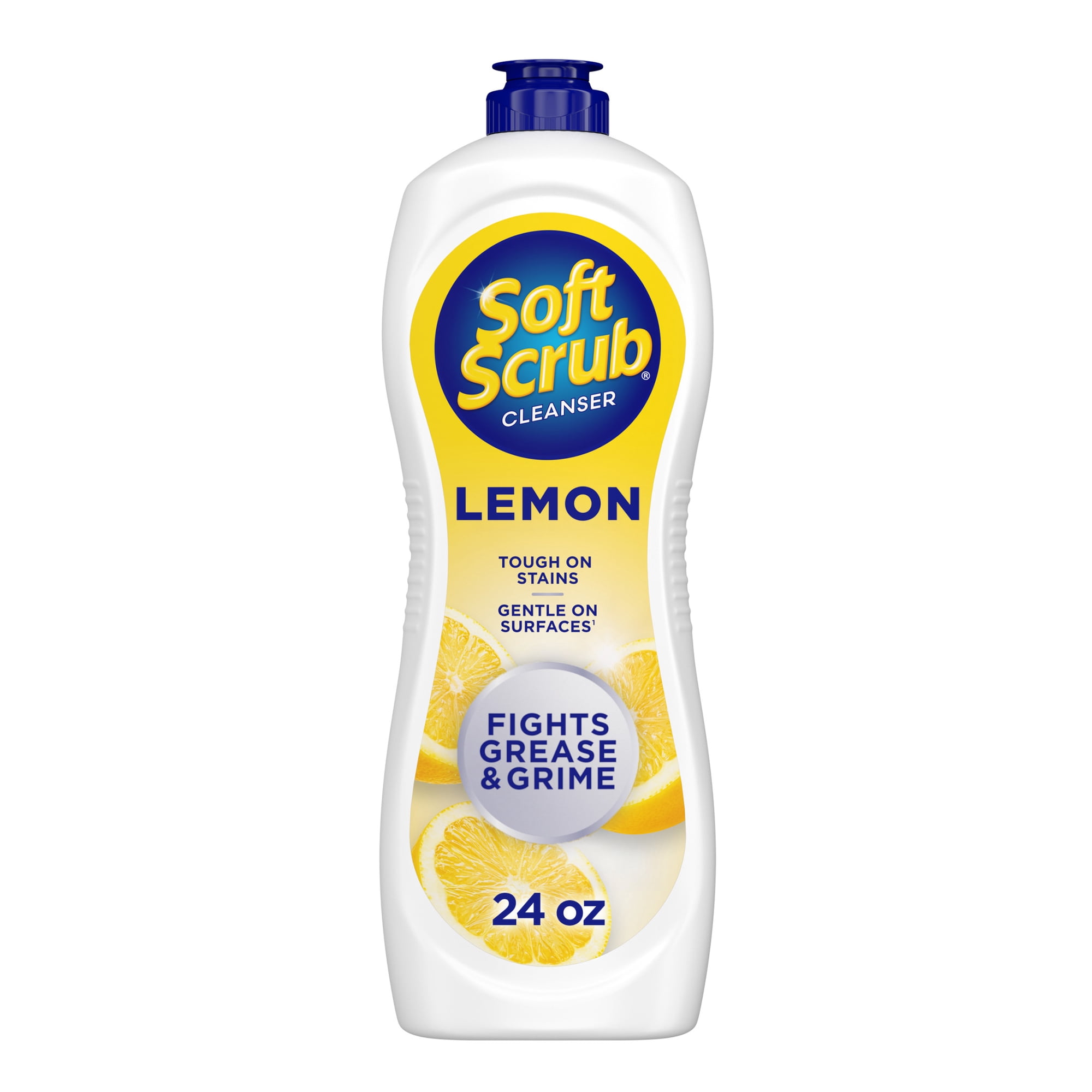 Soft Scrub Cleanser, Lemon Fragrance, Multi-Surface Cleaner for Kitchen, Fights Grease & Grime, 24oz