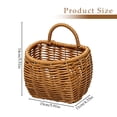 thumbnail image 3 of Wall Mounted Woven Basket, Imitation Rattan Storage Basket for Kitchen Onion, Garlic, Bathroom, No Punching Hanging Storage with Handle, 1 Basket, 3 of 7