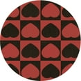 thumbnail image 1 of Ahgly Company Machine Washable Indoor Round Transitional Red Brown Area Rugs, 7' Round, 1 of 7