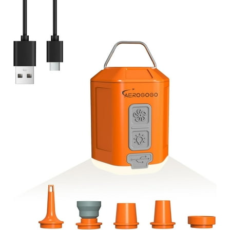 Portable Air Pump 4.2kPa Air Pump for Inflatables Rechargeable GIGA PUMP 4 with Camping Light Ultra Air Mattress Pump