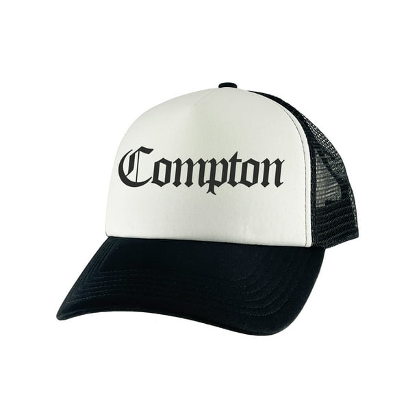 Gravity Threads Compton Old English Trucker Hat - Black/White