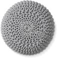 thumbnail image 5 of HLL Round Pouf Ottoman, Light Gray - 20" Diameter x 14.5" High Cotton Knit Foot Stool - Boho Floor Pouffe for Living Room, Bedroom, Home Office, 5 of 7