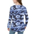 thumbnail image 5 of OVBMPZD Fall Shirts for Girls Long Sleeve Lightweight Blue Camo Crewneck Tunic Soft Curvy Hem Blouses Girls Tops Size 7 Years, 5 of 6