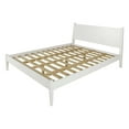 thumbnail image 4 of Camaflexi Mid Century Platform Bed Wood Panel Bed Frame with Headboard, Twin, White, 4 of 6