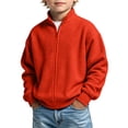 thumbnail image 2 of Children Boys Girls Winter Jacket Solid Color Warm Zipper Stand Collar Coat Sports, 2 of 8