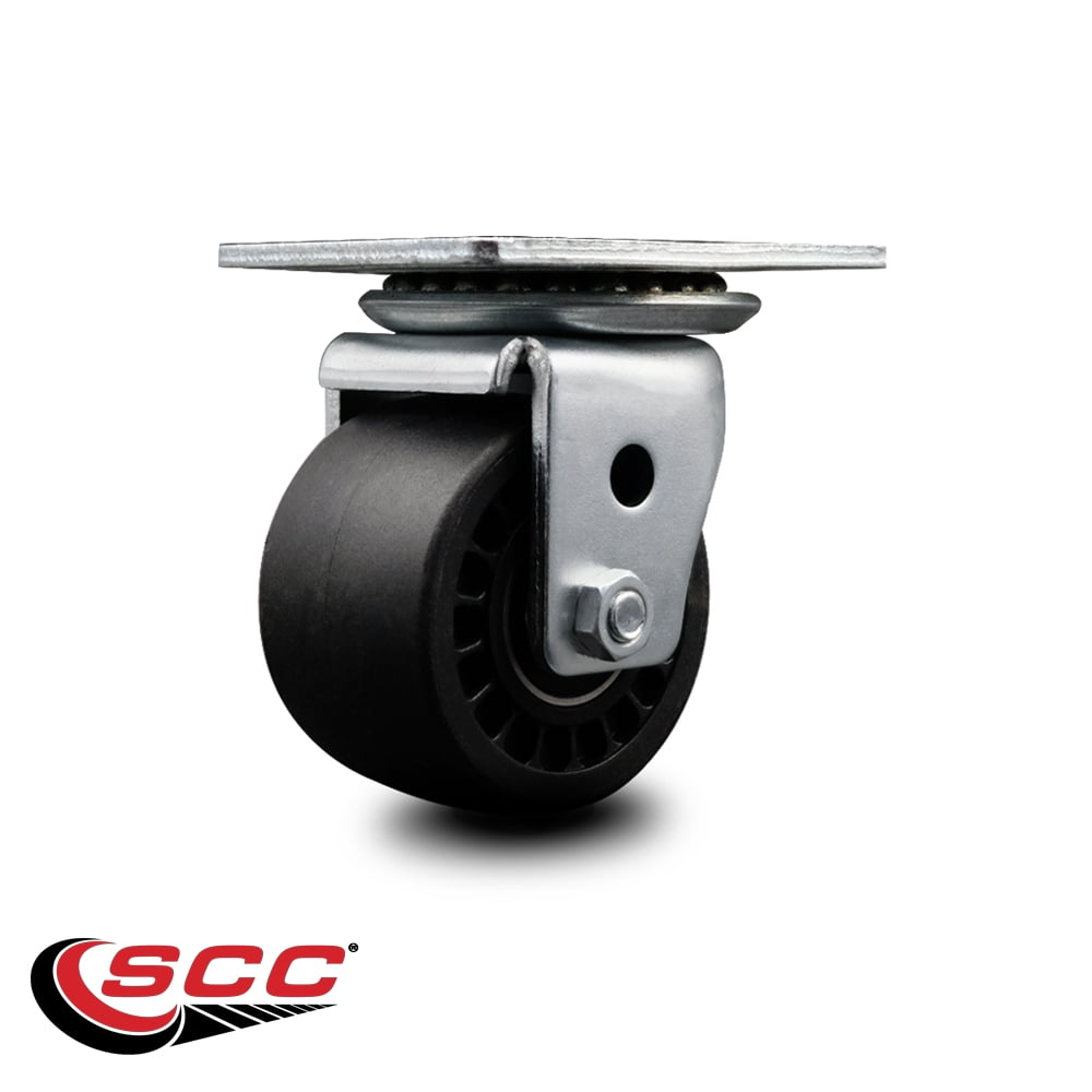 Low Profile Glass Filled Nylon 3 Inch Wheel Top Plate Swivel Caster SCC