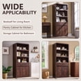 thumbnail image 5 of Aitjunz 71'' Tall Kitchen Storage Cabinet with Door and Drawer, Wooden Pantry Cabinet w/ Open Shelf and Adjustable Shelf, 5 -Tier Large Cabinet w/ Cured Profile Design for Dining Room, 5 of 7