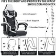 thumbnail image 5 of Gaming Chair with Footrest,High Back Gaming Chairs PVC Leather Ergonomic Office Gamer Chair Adjustable Headrest Lumbar Support Racing Style Video Gaming Chair for Office/Home (Black White), 5 of 9