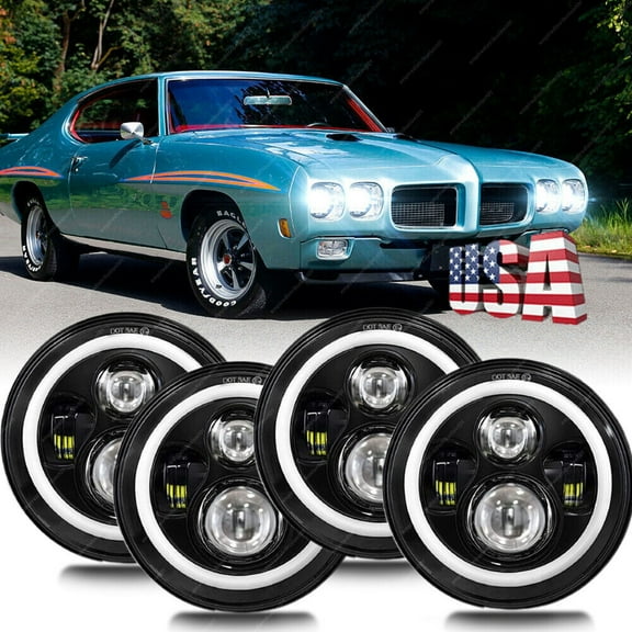 DOT 5-3/4 5.75" LED Headlights Hi-Lo DRL For Chevy Impala Bel Air El Camino 4pcs