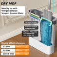 thumbnail image 3 of 2025 New Mop And Bucket With Wringer Set For Home - Hands-Free Flat Floor Mop Bucket Wet Dry Use Floor Cleaning System For All Floor Types And Windows-4 Pads (40''Microfiber Mop And Bucket Set-4 Pads), 3 of 5