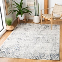 SAFAVIEH Carnegie Thorburn Modern Area Rug, Ivory/Navy, 5'1" x 7'6"