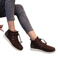 thumbnail image 5 of Women's Casual Winter Warm Walking Shoes, Round Toe Lace Up Fleece Lined Cotton Boots Design with Cushion Sole, Cozy Sneakers for Cold Weather Daily Wear, 5 of 6