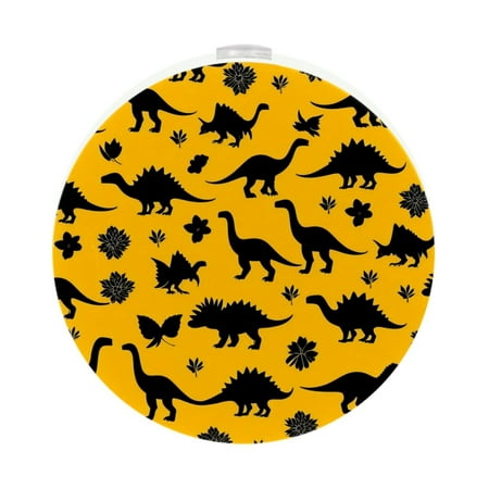 

Night Lights Plug Into Wall [2 Pack] Night Light for Kids LED Nightlight with Dusk to Dawn Sensor for Bathroom Decor Children Room Dinosaur Cartoon Animal Black Yellow