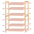 Zimtown 6 Tiers Natural Bamboo Wood Shoe Shelf Shoe Rack Shoe Storage