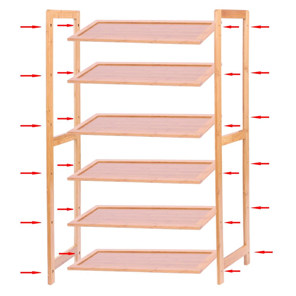 UBesGoo 6-Tier Bamboo Shoe Rack, Natural Wood photo 8